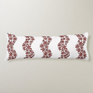 Daisy Chain Wiggly Flower Stripes red Body Cushion