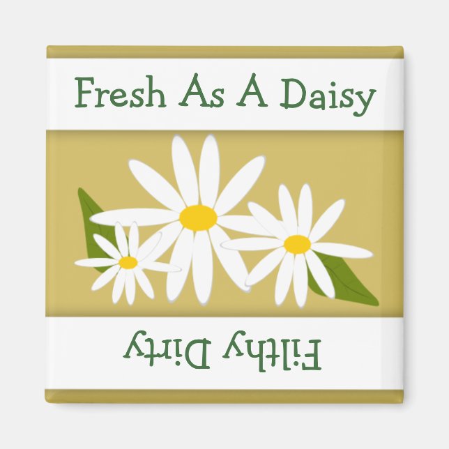 Daisy Clean Dirty Indicator Dishwasher Magnet (Front)