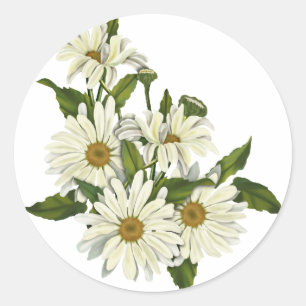 Daisy Cluster Classic Round Sticker
