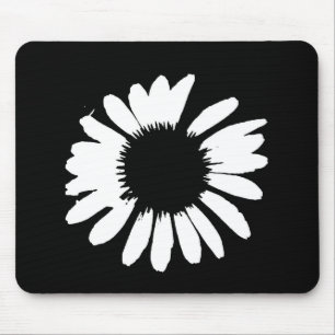 "Daisy Crazy" - Black & White Daisy Mouse Mat