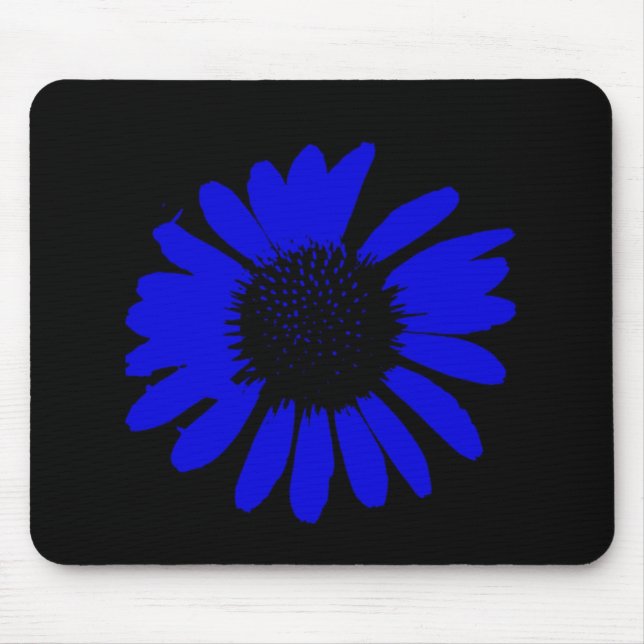 "Daisy Crazy" - Royal Blue Mouse Mat (Front)