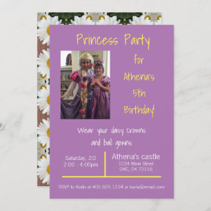 Daisy Crowns and Ball Gowns Princess Party Invitat Invitation