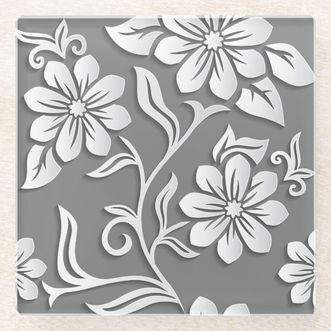 Daisy Crystal Glass Coaster (Front)