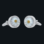 Daisy Cufflinks Personalised Wildflower Cufflinks<br><div class="desc">Daisy Cufflinks Personalised Wildflower Gifts Stylish Daisy Flower Cufflinks Customised Romantic Summer Flowers Jewellery and Keepsakes for Gardeners Friends Family Coworkers Anniversary & Weddings Click "Customise" to Add Text Choose Change Language Fonts and Choose Custom Colours Personalised Daisy Cufflinks and Your Name Here Silver Summer Flowers Lover Accessories Wild Daisy...</div>