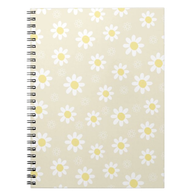 Daisy Cute Flowers Yellow Floral Pattern Notebook (Front)