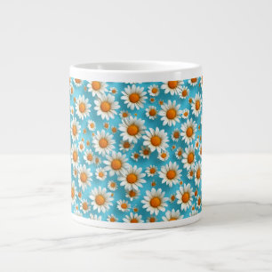Daisy Cute White flowers Large Coffee Mug