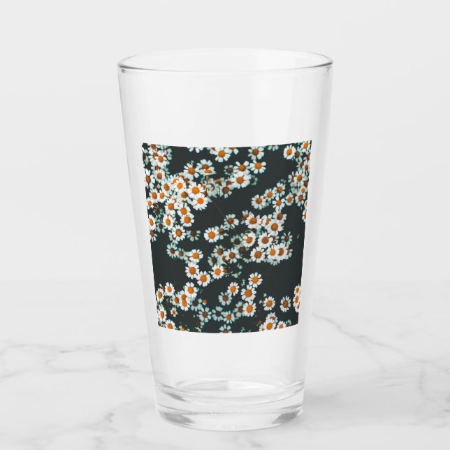 Daisy Daisies Floral Glass (Front)