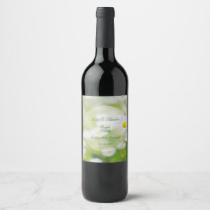 Daisy Daisies Flower Floral Summer Wedding Wine Label