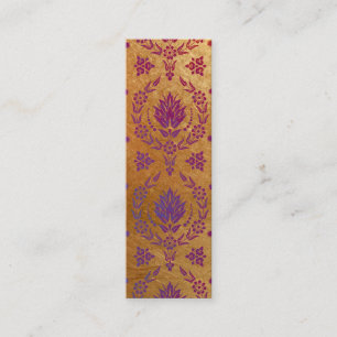 Daisy Damask, BRUSHED METAL Mini Business Card