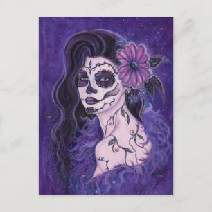 Daisy Day of the Dead glamour girl By Renee Postcard