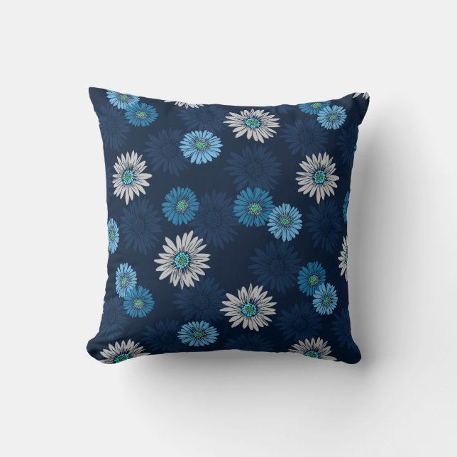 Daisy Dayz Vintage Psychedelic Floral Cushion (Front)