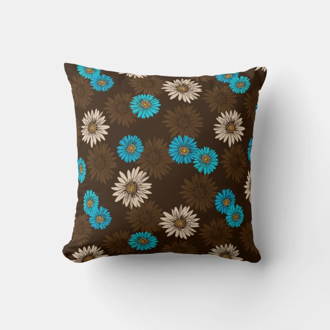 Daisy Dayz Vintage Psychedelic Floral Cushion (Front)