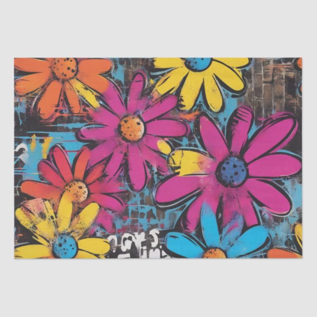 Daisy Delight Pop Art Blossoms decoupage paper (Front)