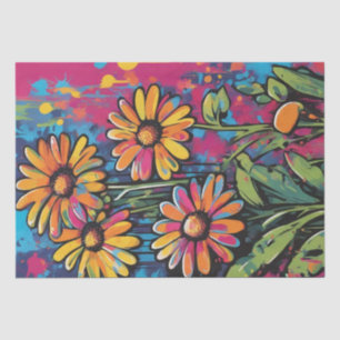 Daisy Delight Pop Art Blossoms decoupage paper