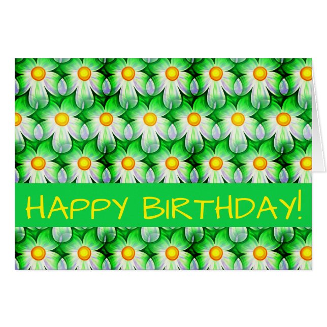 Daisy Digital Print, Floral Card (Front Horizontal)