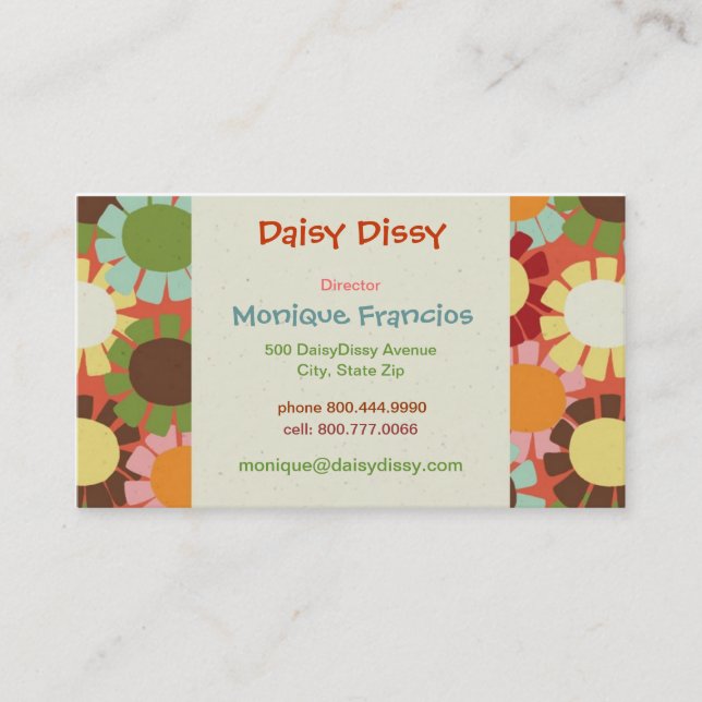 Daisy Dissy - Orange - Business Card (Front)