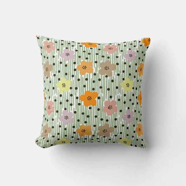Daisy ditsy floral throw pillow (Front)