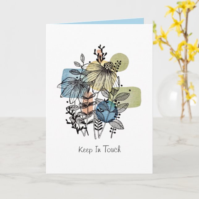 Daisy Doodle In Ink And Watercolor Card (Yellow Flower)