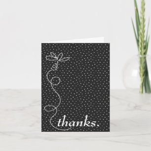 Daisy Doodle On Polka Dots Thank You Card