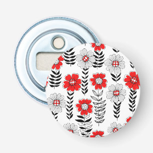 Daisy doodles  in red and black bottle opener