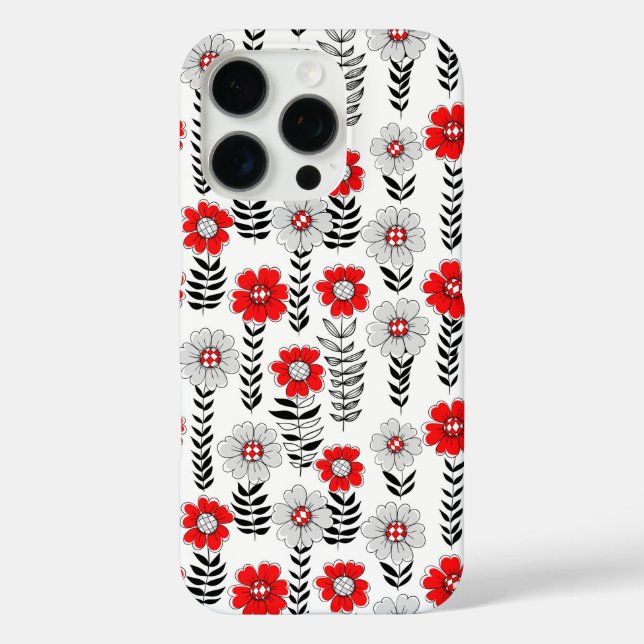 Daisy doodles  in red and black Case-Mate iPhone case (Back)