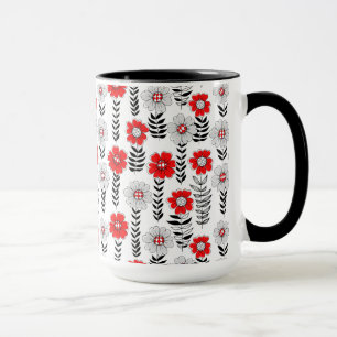 Daisy doodles  in red and black mug