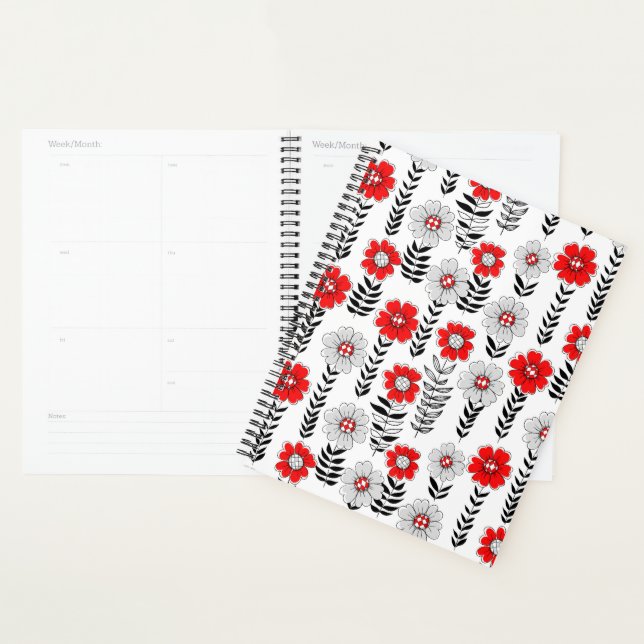 Daisy doodles  in red and black planner (Display)