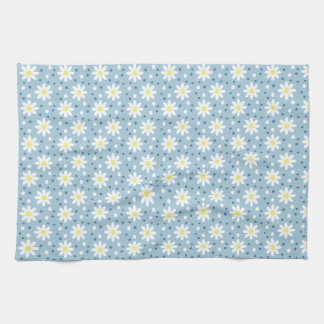 daisy dots light blue tea towel