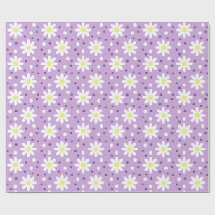 daisy dots lilac wrapping paper