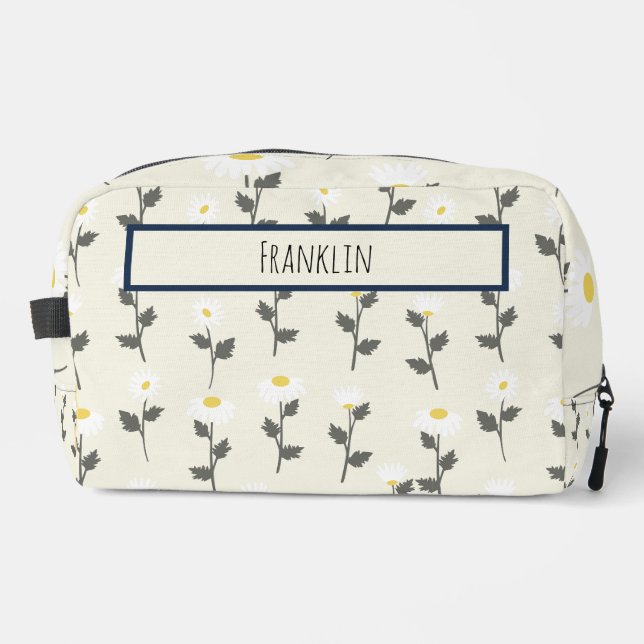 Daisy Drawing I Custom Name  Dopp Kit (Front)