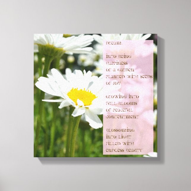 Daisy Dream Poem Canvas Print (Front)
