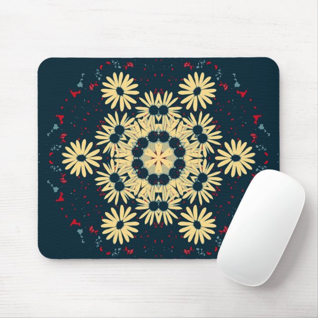 Daisy Dreams Mandala  Mouse Mat (With Mouse)