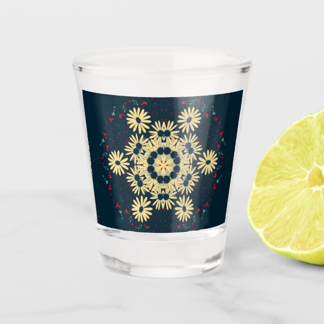 Daisy Dreams Mandala Shot Glass (Front)