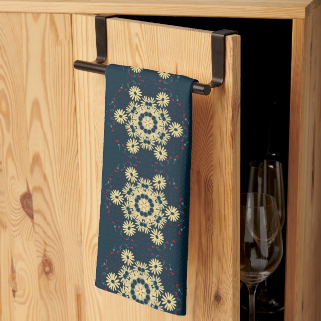 Daisy Dreams Mandala Tea Towel (Thirds Fold)
