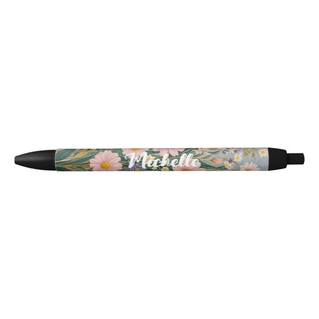 Daisy Dreamscape Personalised Black Ink Pen (Front)