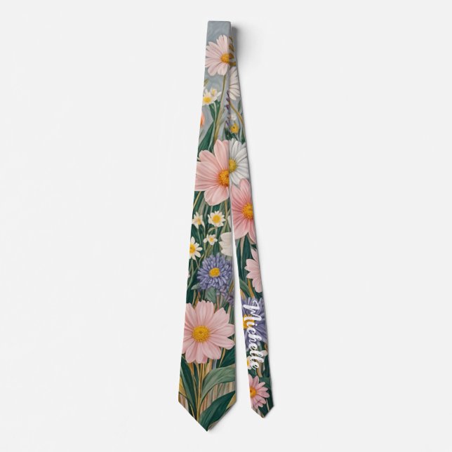 Daisy Dreamscape Personalised Tie (Front)