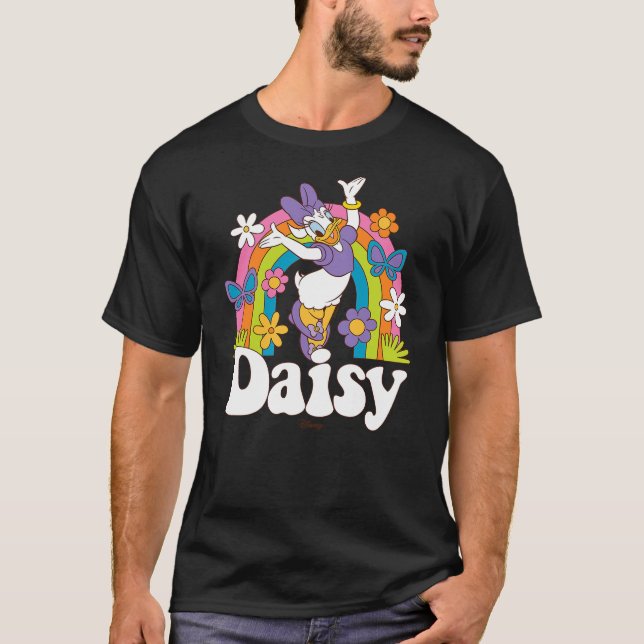 Daisy Duck - Spring Rainbow Flowers Butterflies T-Shirt (Front)