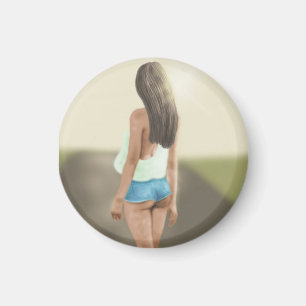 DAISY DUKES GIRL SHORT SHORTS ART MAGNET