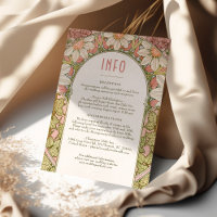 Daisy Dusty Pink Wedding Insert INFO Art Nouveau