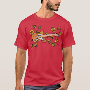 Daisy Electric Guitar Art fun orange and yellow Pr T-Shirt