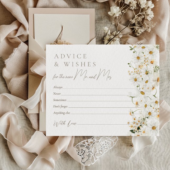 Daisy Elegant Wildflower Bridal Shower Advice Game (Creator Uploaded)