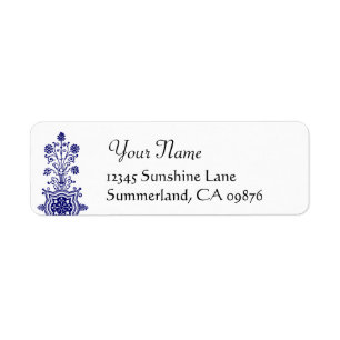 Daisy Etching in Blue Custom Return Address