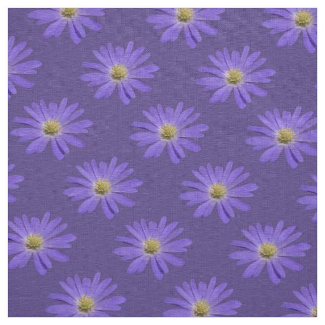 Daisy Fabric Purple Daisy Fabric Cotton or Poly (Swatch)