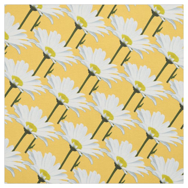 Daisy Fabric Yellow Daisy Fabric Cotton or Poly (Swatch)