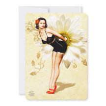 Daisy Face Pin-Up Party Invitation