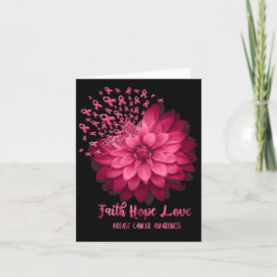Daisy Faith Hope Love Breast Cancer Awareness Flow Card