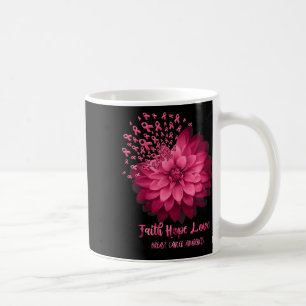 Daisy Faith Hope Love Breast Cancer Awareness Flow Coffee Mug