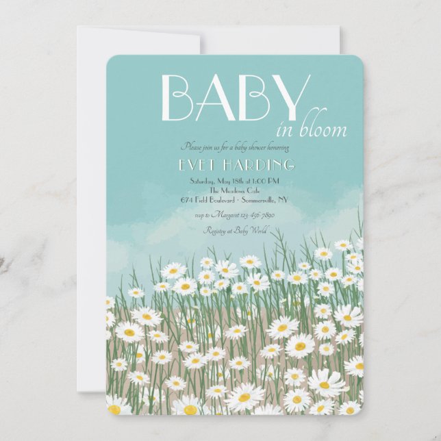 Daisy Field Baby Shower Invitation (Front)