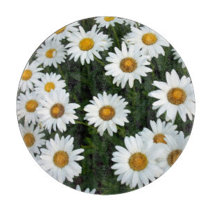 Daisy Field Glass Cutting board