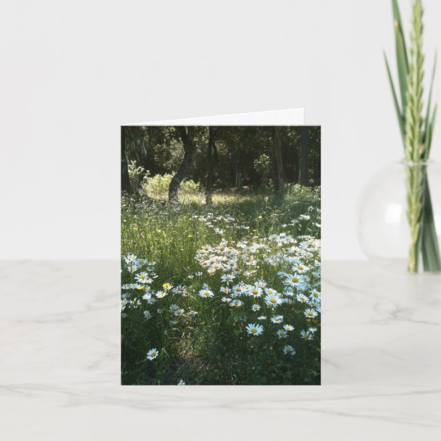 Daisy Field Personalised Greeting Card (Front)